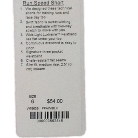 Lululemon Run: Speed Short *2-way Stretch Pretty Palm Black Angel Wing / Black - Picture 10 of 10